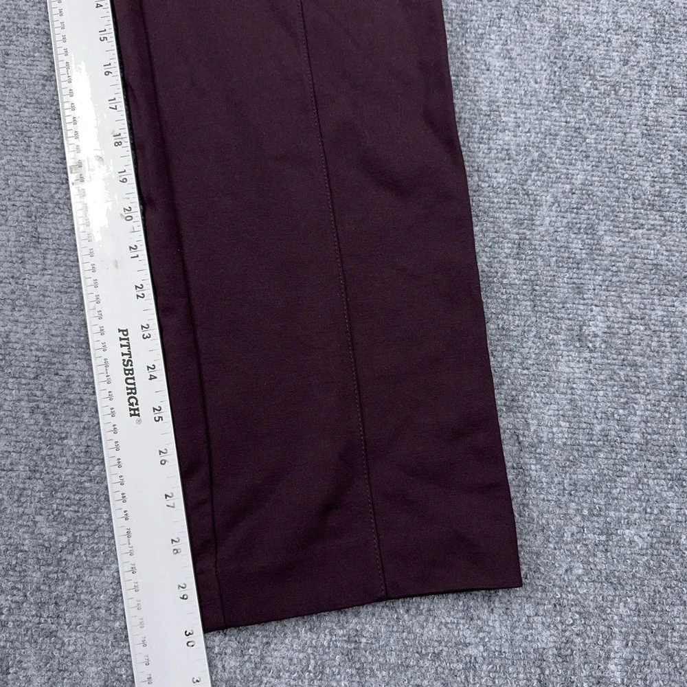 J Jill Ponte Slim Leg Pants LT Large Tall Burgundy‎ High Rise Pull On Stretch